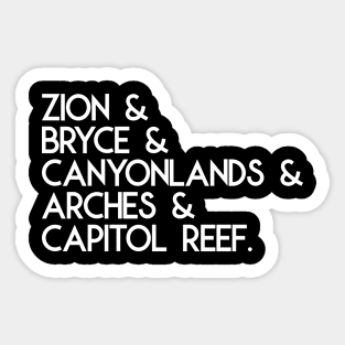 Utah's Mighty Five Sticker